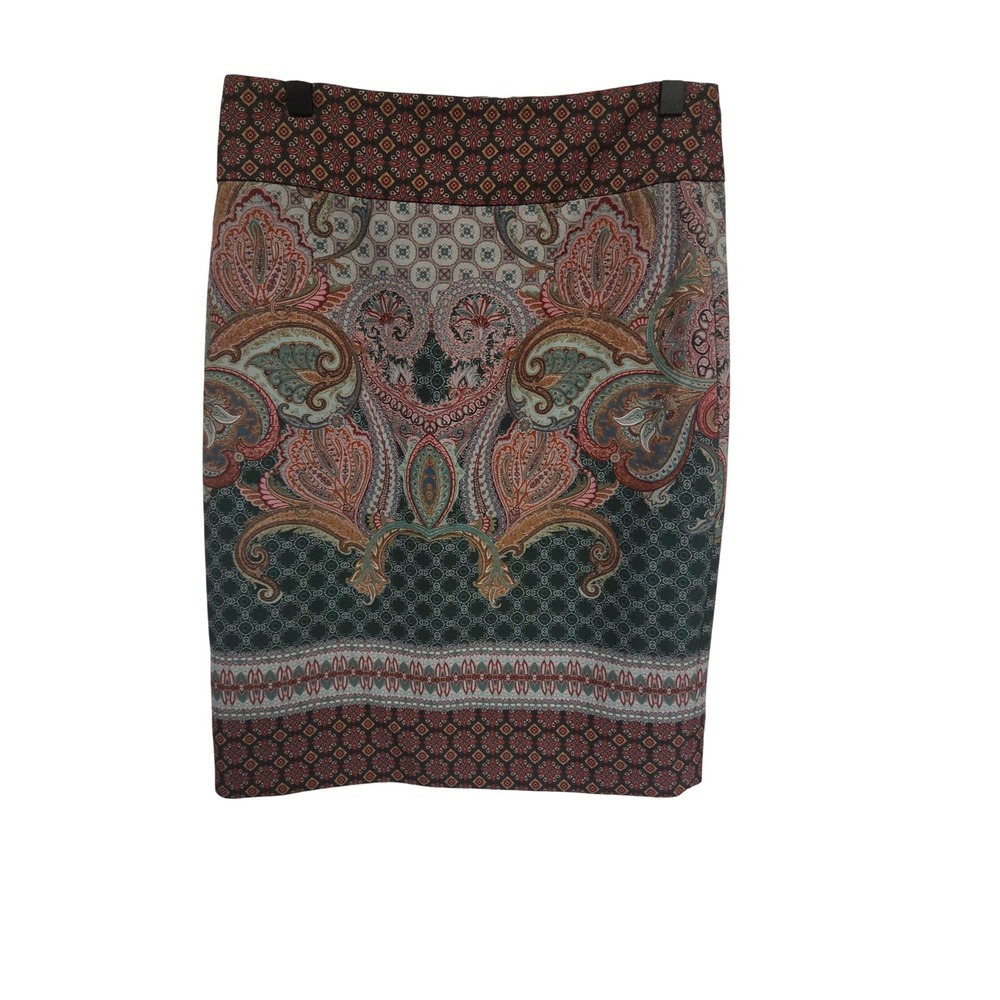 Antonio Melani Womens Paisley Print Pencil Skirt Bohemian High Waist Multi-Color
